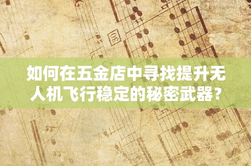 如何在五金店中寻找提升无人机飞行稳定的秘密武器？