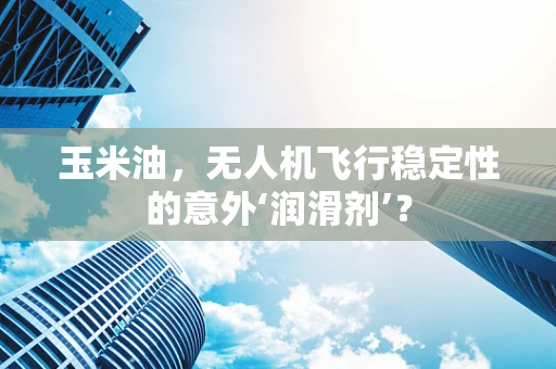 玉米油，无人机飞行稳定性的意外‘润滑剂’？