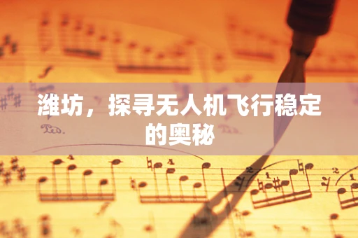 潍坊，探寻无人机飞行稳定的奥秘