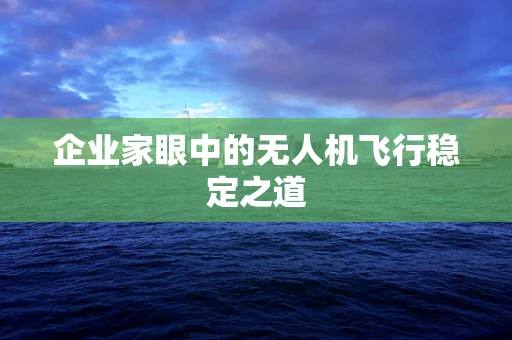企业家眼中的无人机飞行稳定之道