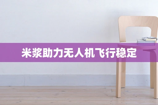米浆助力无人机飞行稳定