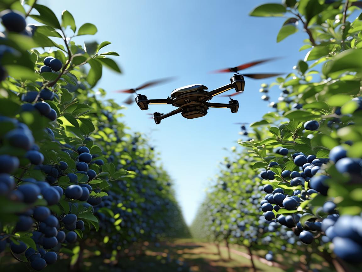 蓝莓园中的无人机飞行稳定奥秘