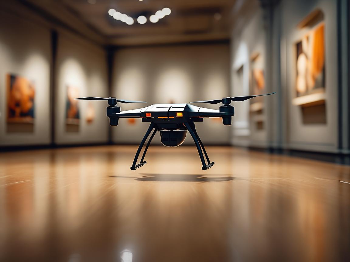艺术品店内无人机的稳定之舞