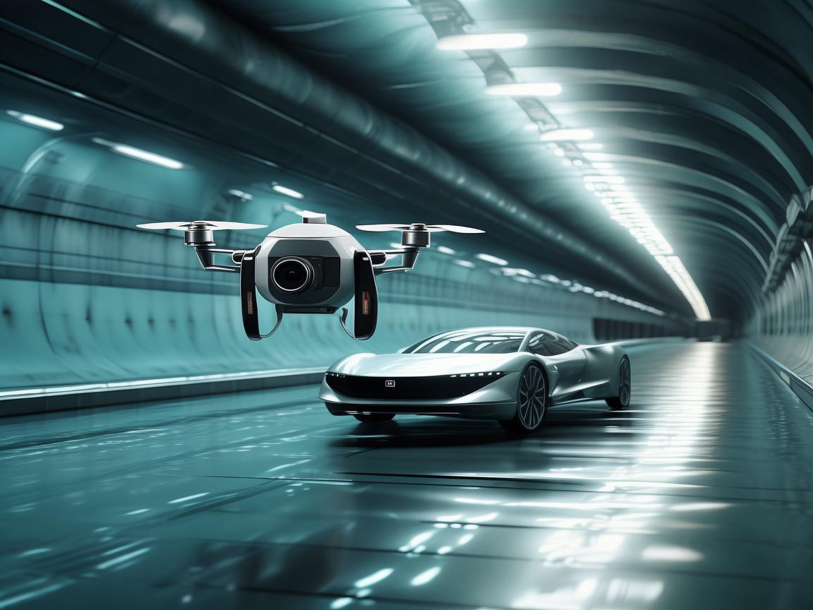 跨海隧道通行车与无人机飞行稳定