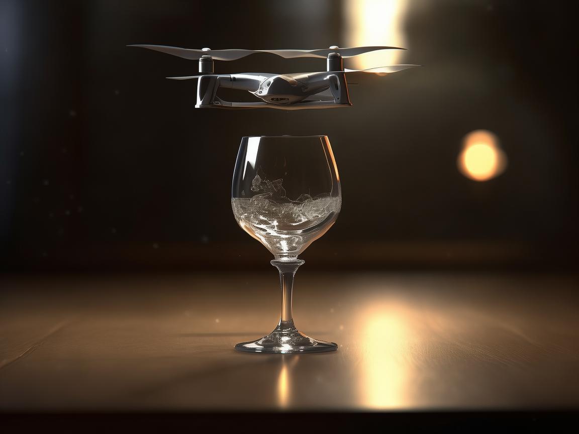 酒杯之上的无人机稳定飞行奇迹